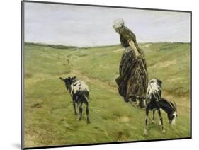 Woman with Goats on the Dunes, 1890-Max Liebermann-Mounted Giclee Print