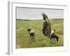 Woman with goats on the dunes. 1890-Max Liebermann-Framed Giclee Print