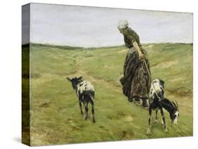 Woman with goats on the dunes. 1890-Max Liebermann-Stretched Canvas
