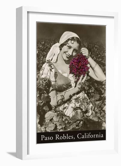 Woman with Grapes, Paso Robles-null-Framed Art Print