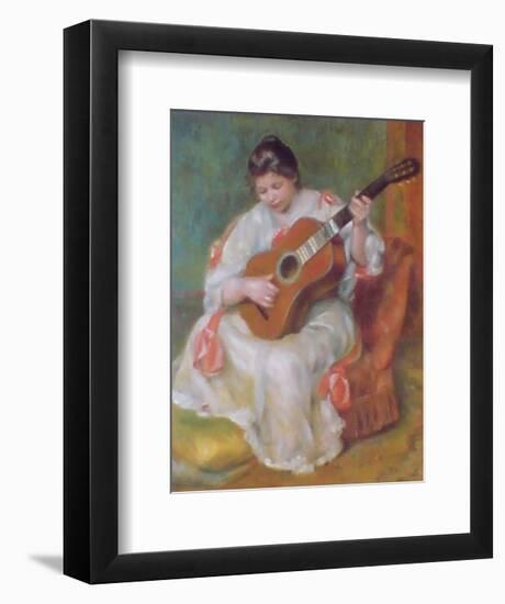 Woman with Guitar-Pierre-Auguste Renoir-Framed Art Print