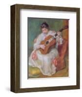 Woman with Guitar-Pierre-Auguste Renoir-Framed Art Print