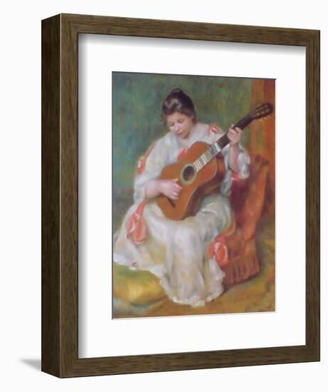 Woman with Guitar-Pierre-Auguste Renoir-Framed Art Print