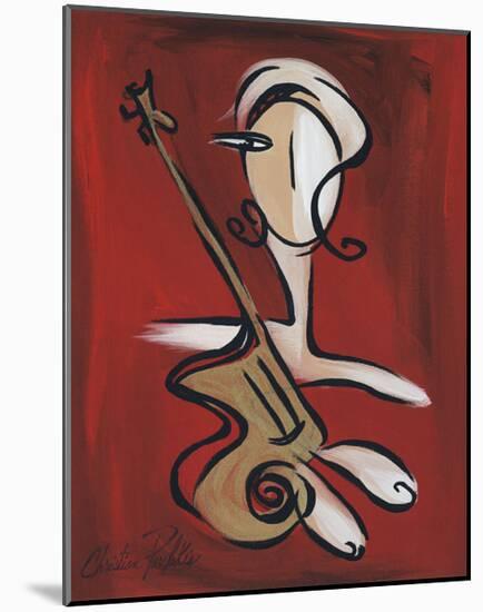 Woman with Guitar-Christian Pavlakis-Mounted Giclee Print