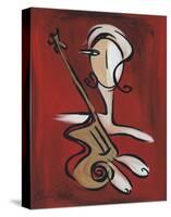 Woman with Guitar-Christian Pavlakis-Stretched Canvas