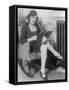 Woman with Gun in Her Garter Photograph-Lantern Press-Framed Stretched Canvas