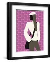 Woman with Hands in Pockets-null-Framed Giclee Print