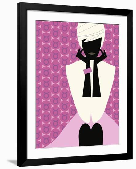 Woman with Hands on Chin-null-Framed Giclee Print