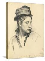 Woman with Hat, Head Turned to the Side, 1874-Ilya Efimovich Repin-Stretched Canvas
