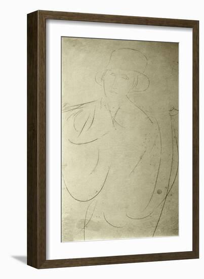 Woman With Hat or Portrait of a Woman-Amedeo Modigliani-Framed Giclee Print