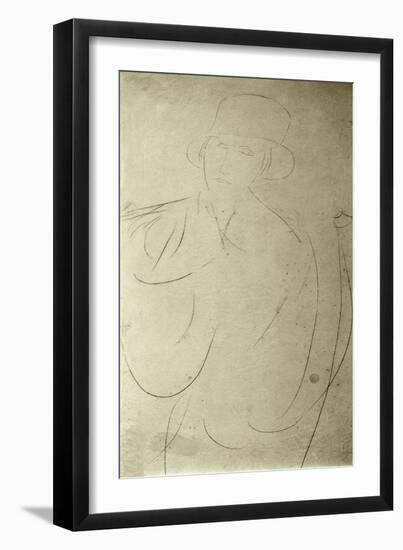 Woman With Hat or Portrait of a Woman-Amedeo Modigliani-Framed Premium Giclee Print