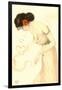 Woman with Heart-Shaped Smoke-Rings, Art Nouveau-null-Framed Art Print