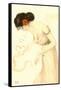 Woman with Heart-Shaped Smoke-Rings, Art Nouveau-null-Framed Stretched Canvas