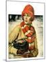 "Woman with Ice Skates,"February 5, 1927-Edna Crompton-Mounted Giclee Print