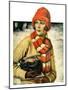 "Woman with Ice Skates,"February 5, 1927-Edna Crompton-Mounted Premium Giclee Print