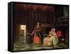 Woman with Infant, Serving Maid with Child-Pieter de Hooch-Framed Stretched Canvas