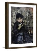 Woman with Inkwell, Ca 1875-Antonio Mancini-Framed Giclee Print