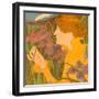 Woman with Iris (La femme aux iris). Dimensions: 50.5 cm x 37.9 cm, 38 cm x 33.1 cm.-Georges Alfred Bottini-Framed Premium Giclee Print