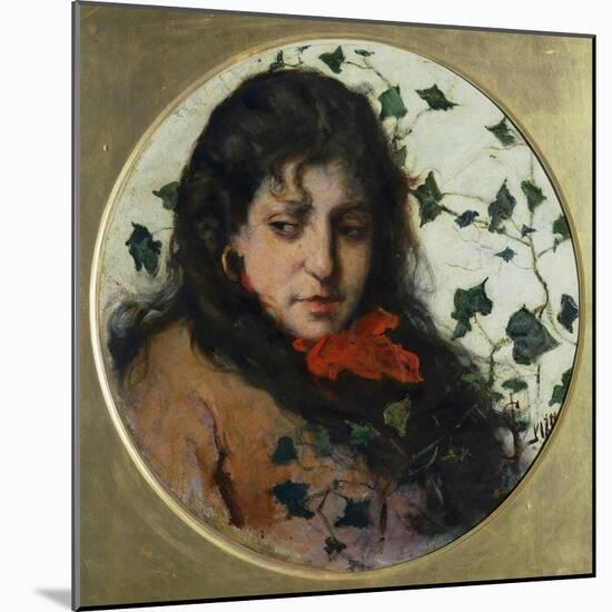 Woman with Ivy-Silvestro Lega-Mounted Giclee Print