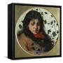 Woman with Ivy-Silvestro Lega-Framed Stretched Canvas