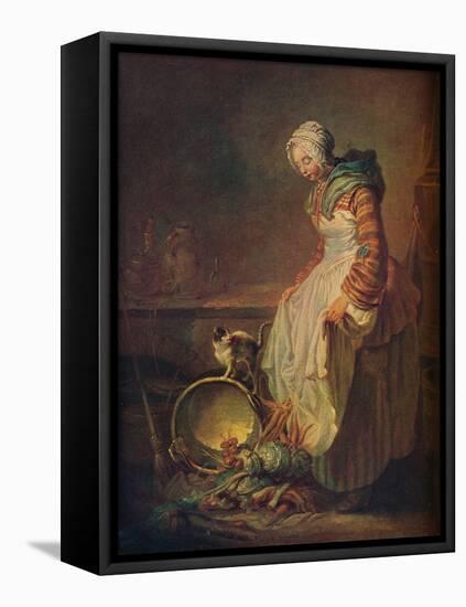 'Woman with Kitten', 18th century-Jean-Simeon Chardin-Framed Stretched Canvas
