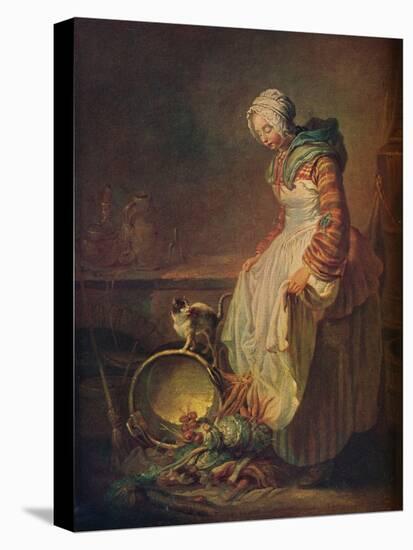 'Woman with Kitten', 18th century-Jean-Simeon Chardin-Stretched Canvas