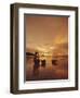 Woman with lamp and baskets on the beach, Phuket, Thailand-Luca Tettoni-Framed Premium Photographic Print