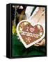 Woman with Lebkuchen Heart (Oktoberfest, Munich)-null-Framed Stretched Canvas