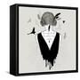 Woman with Lettering on Her Back-Olga_Angelloz-Framed Stretched Canvas