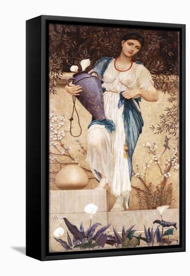 Woman with Lillies, 1876-Thomas Armstrong-Framed Stretched Canvas