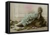 Woman with Lion 1920s-null-Framed Stretched Canvas