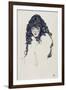 Woman with Long Hair, 1914-Egon Schiele-Framed Giclee Print