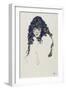 Woman with Long Hair, 1914-Egon Schiele-Framed Premium Giclee Print