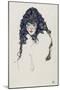 Woman with Long Hair, 1914-Egon Schiele-Mounted Premium Giclee Print