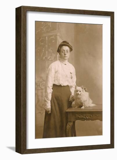 Woman with Long Hair Chihuahua-null-Framed Photographic Print