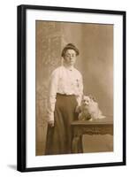 Woman with Long Hair Chihuahua-null-Framed Photographic Print