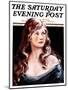 "Woman with Longs Curls," Saturday Evening Post Cover, January 10, 1925-Arthur Garratt-Mounted Giclee Print