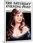 "Woman with Longs Curls," Saturday Evening Post Cover, January 10, 1925-Arthur Garratt-Mounted Giclee Print