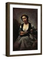 Woman with Mandolin-Jean-Baptiste-Camille Corot-Framed Giclee Print