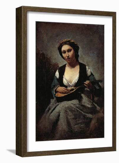 Woman with Mandolin-Jean-Baptiste-Camille Corot-Framed Giclee Print