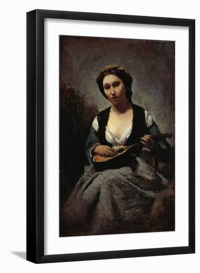 Woman with Mandolin-Jean-Baptiste-Camille Corot-Framed Giclee Print