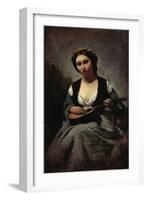 Woman with Mandolin-Jean-Baptiste-Camille Corot-Framed Giclee Print