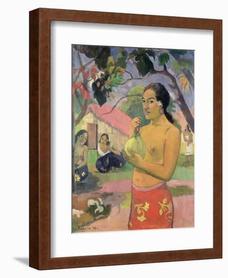 Woman with Mango, 1893-Paul Gauguin-Framed Giclee Print