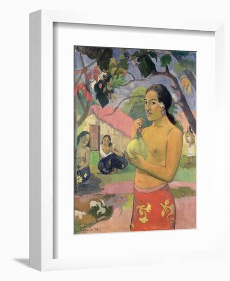 Woman with Mango, 1893-Paul Gauguin-Framed Giclee Print