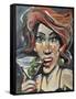 Woman with Martini-Tim Nyberg-Framed Stretched Canvas