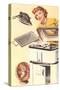 Woman with Modern Appliances-Found Image Press-Stretched Canvas
