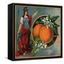Woman with Oranges - Citrus Crate Label-Lantern Press-Framed Stretched Canvas