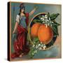 Woman with Oranges - Citrus Crate Label-Lantern Press-Stretched Canvas