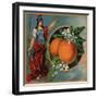 Woman with Oranges - Citrus Crate Label-Lantern Press-Framed Art Print