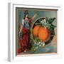 Woman with Oranges - Citrus Crate Label-Lantern Press-Framed Art Print